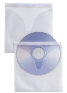 400131- Tasche adesive mm.125x120 - pp trasparente- lato aperto con strip adesivo di chiusura - 500 pezzi