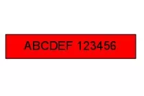 S0721630 - 91203 nastro Dymo LT nero su rosso in plastica mm. 12 x 4 m.