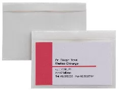 318141 - Tasche adesive in pvc trasparente con strip per BdV mm.90 x 55 - pz. 500