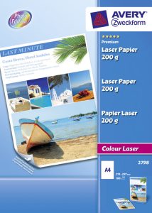 2798 - Carta bianca fotografica patinata Extra Glossy stampabile fronte/retro - 200g - stampanti Laser/Laser a colori - 210x297 - 100 ff