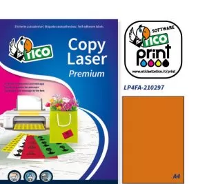 LP4FA-210297 - Etichette arancio fluorescente senza margini - Laser/Inkjet/Copiatrici - 210x297 - 70 ff