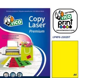 LP4FG-210297 - Etichette giallo fluorescente senza margini - Laser/Inkjet/Copiatrici - 210x297 - 70 ff