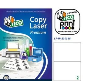 LP4P-210148 - Etichette in poliestere bianco - stampante laser - 210x148 - 70 ff