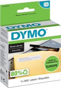S0722550 - 11355 etichette Dymo LW multiuso in carta bianca mm. 19 x 51 mm.