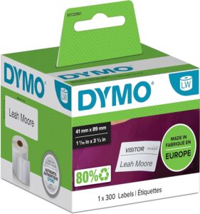S0722560 - 11356 Etichette Dymo LW bianche per badge nominativi piccole mm. 41 x 89 mm.