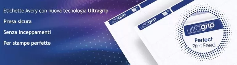 Cos’è la tecnologia Ultragrip™ delle etichette Avery ? Quali sono i vantaggi ?