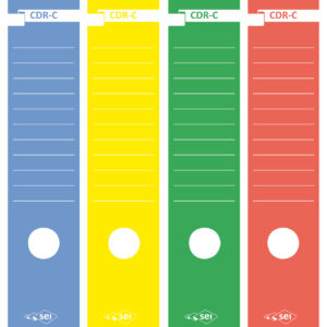 58012705 - Copridorso autoadesivo per registratori CDR C in carta coprente - VERDE- mm. 70 x 335 - 250 pezzi