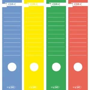 58012705 - Copridorso autoadesivo per registratori CDR C in carta coprente - VERDE- mm. 70 x 335 - 250 pezzi