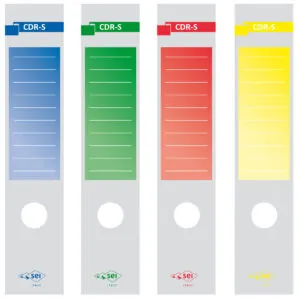 58012612 - Copridorso autoadesivo per registratori CDR S in CARTA - ROSSO- mm. 70 x 335 - 250 pezzi