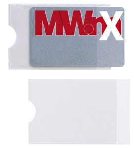 321131 - Porta carte di credito adesivi in PVC trasparente mm. 54 x 86 - 500 pezzi