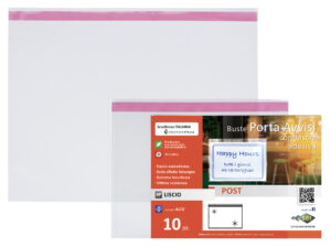 410021 - Buste Porta Avvisi con Autoadesivo in PP trasparente mm.210 x 150 mm. - Pz. 200