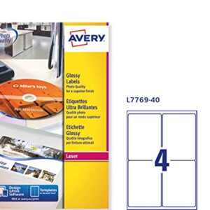 L7769-40 - Etichette bianche effetto Glossy - stampanti Laser a colori - 99,1×139 - 40 ff