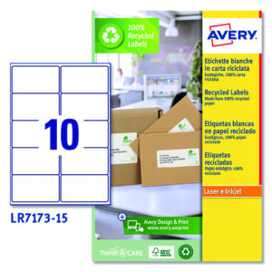 LR7173-15 - Etichette bianche riciclate - QuickPEEL - stampanti Laser - 99,1x57 - 15 ff